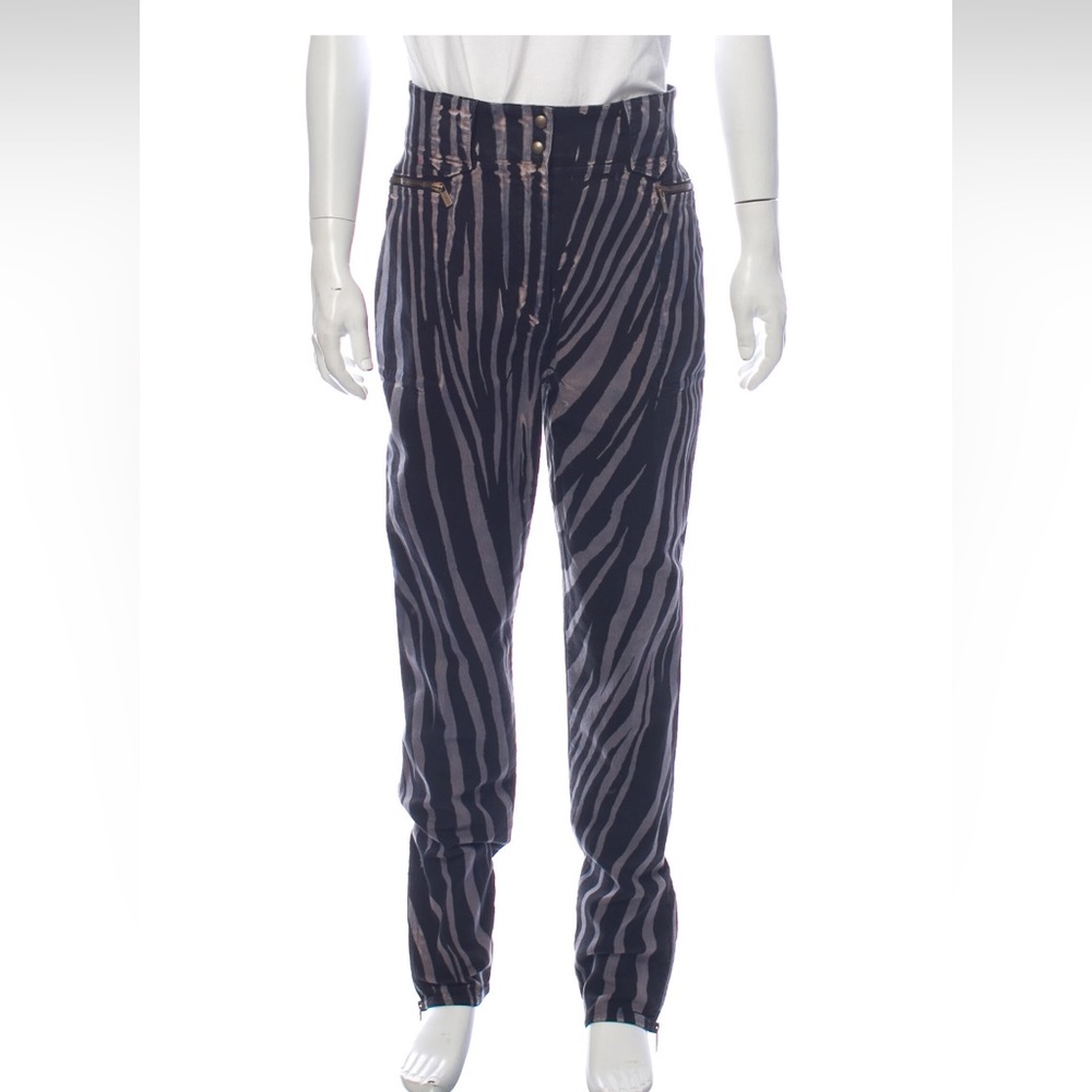 Roberto Cavalli Straight Leg Jeans with Zebra Print - size 31